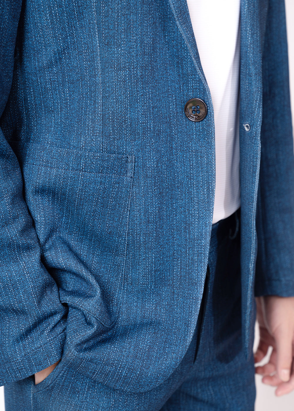 Antiviral One Button Blazer – Denim Collection