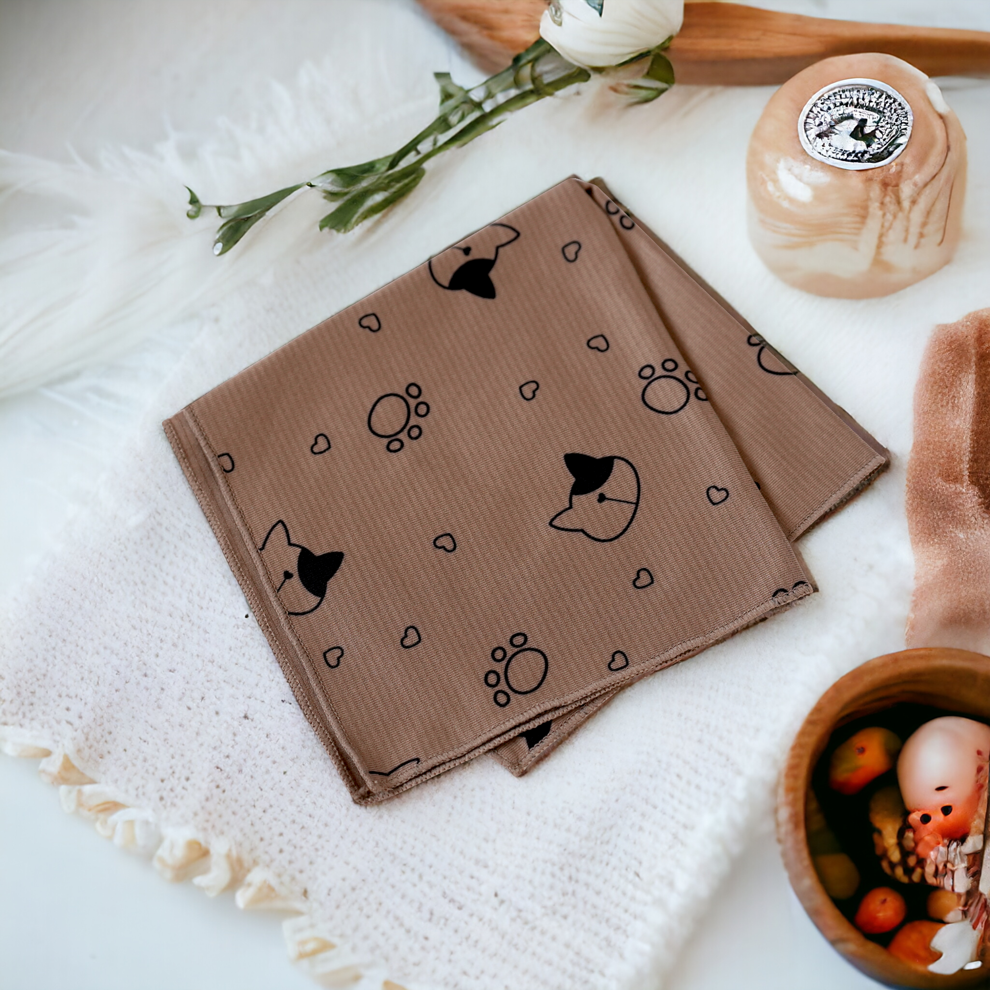 Antiviral Chiffon Kittie Hankerchief – Set of 4