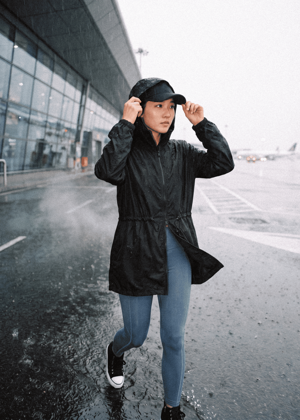 Unisex Antiviral Glazed Packable Cinch-waist Jacket
