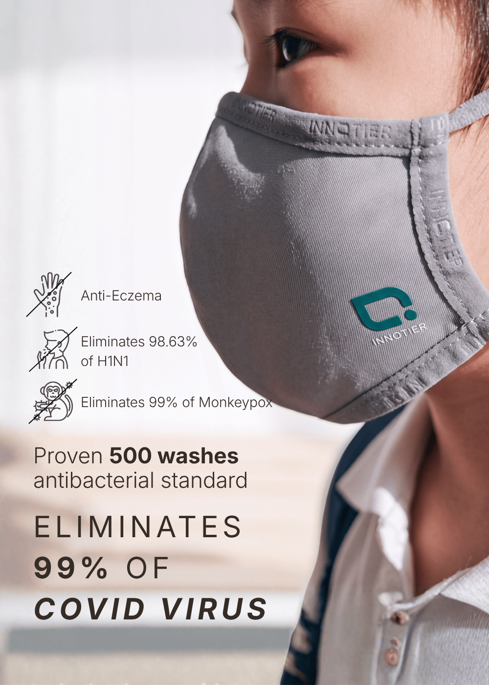銀織滅毒 可重用小童口罩 InnoShield SXM99