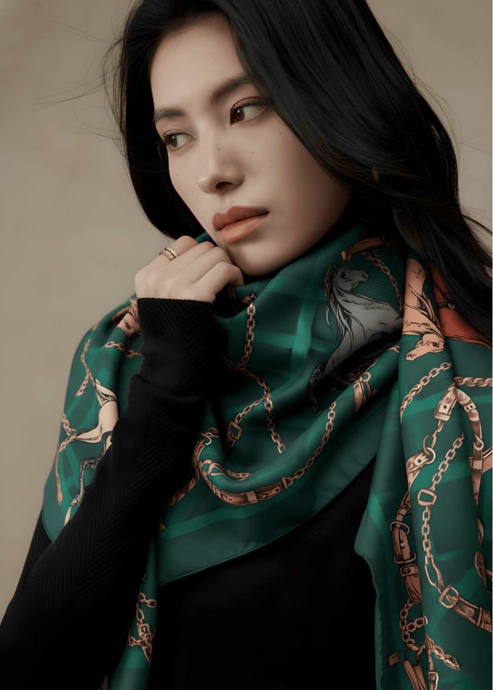 銀織滅毒 雪紡三角披肩