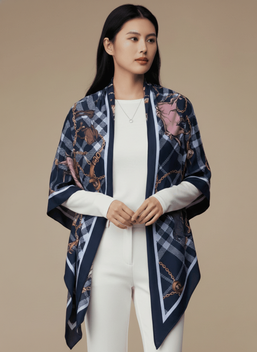 銀織滅毒 雪紡三角披肩