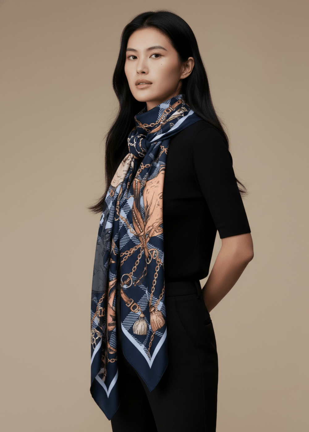 銀織滅毒 雪紡三角披肩