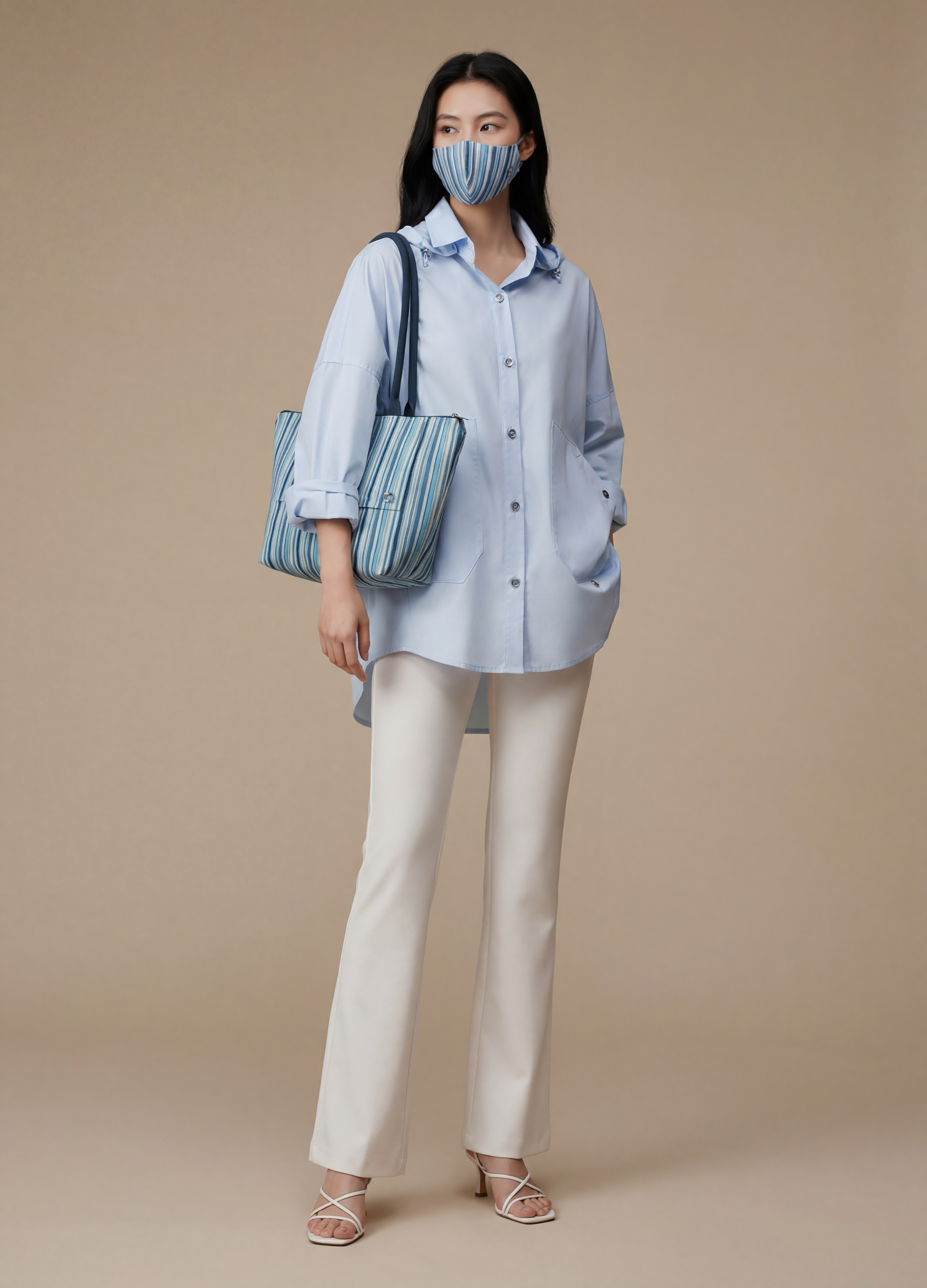 Antiviral WR Oversized Shirt with Detachable Hood