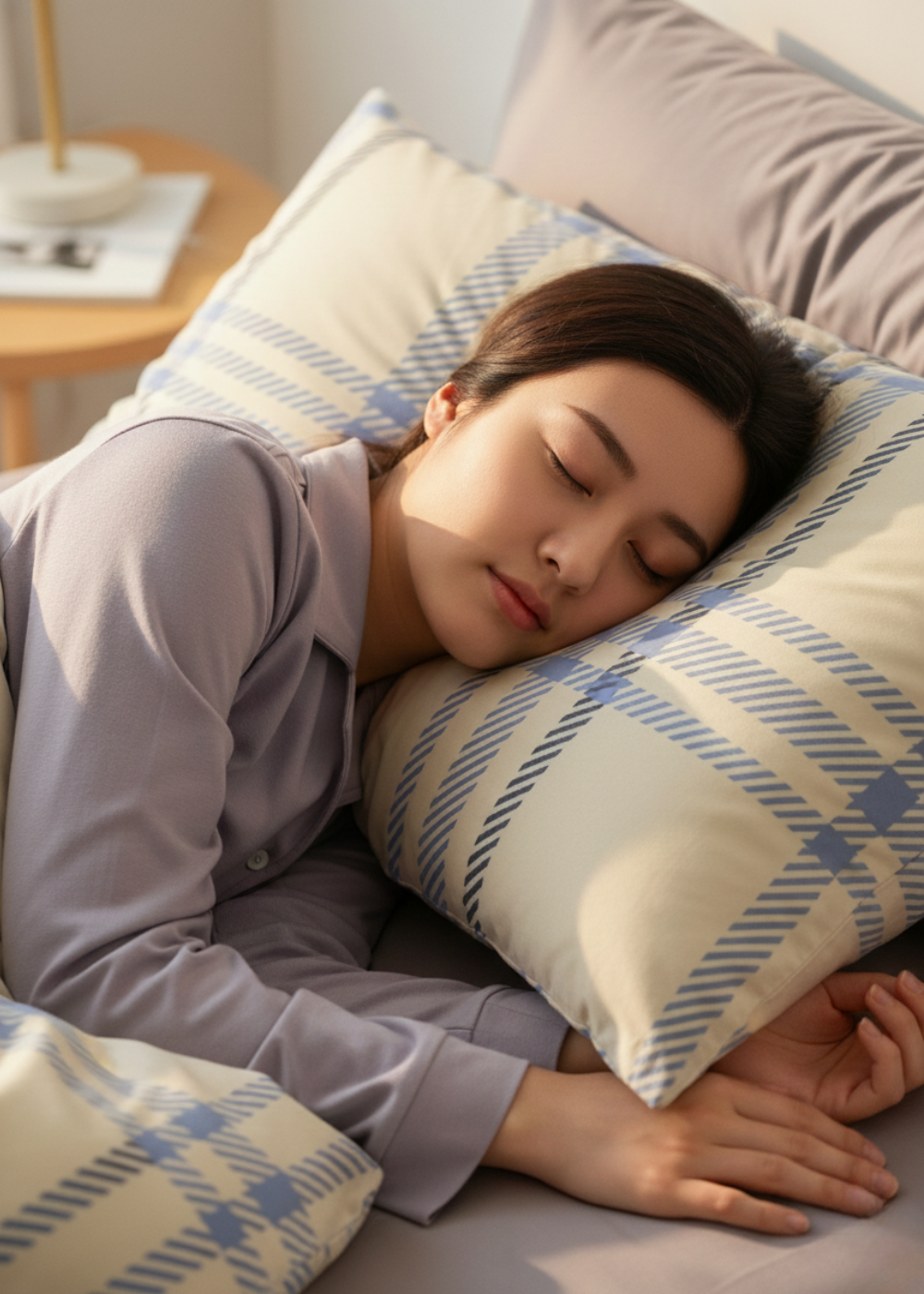 Antiviral Chiffon Cloud Pillowcase 53 x 80cm - Harmony Plaid