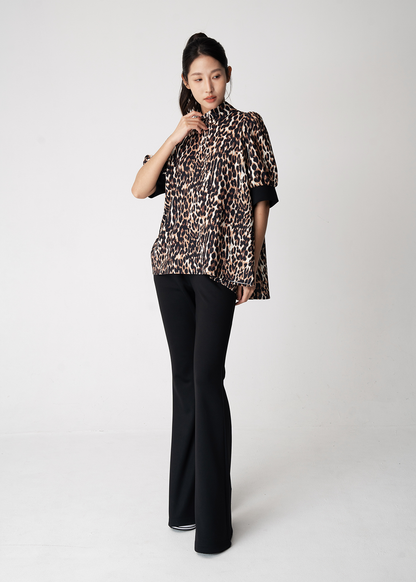 W's Vertex Soft Fancy Ribbon Top – Classic Leopard Black