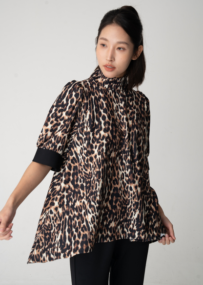 W's Vertex Soft Fancy Ribbon Top – Classic Leopard Black