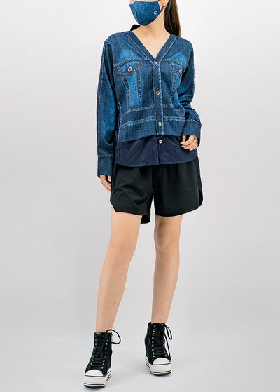 銀織滅毒 Soft & Glazed Contemp Cardigan – Denim