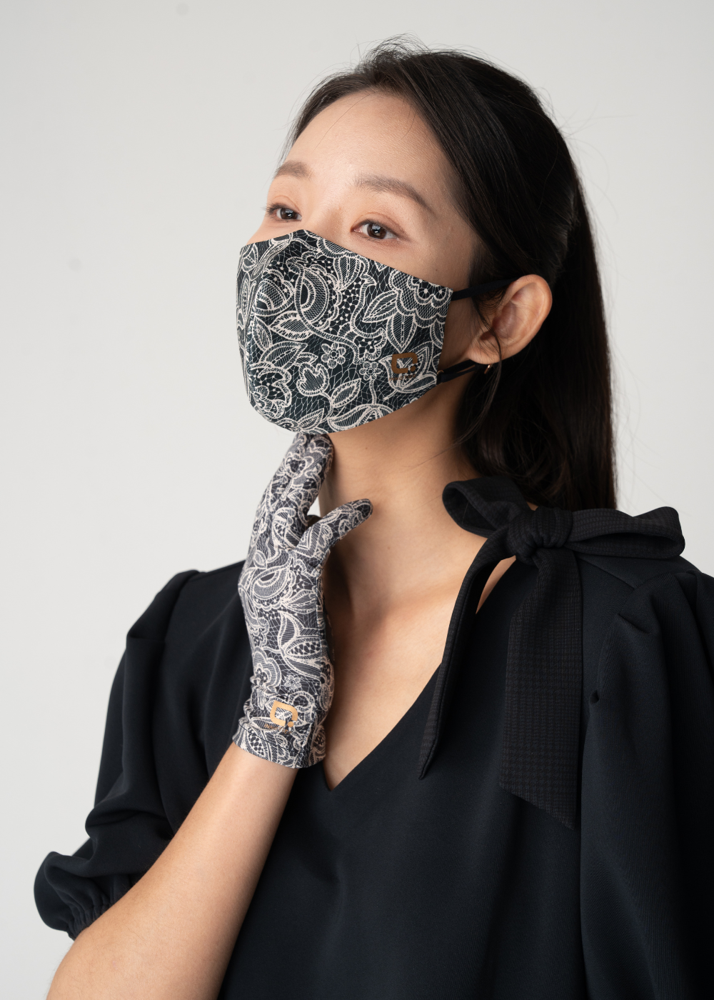 銀織滅毒 可重用口罩 InnoShield TXM99 – Modish Lace Onyx