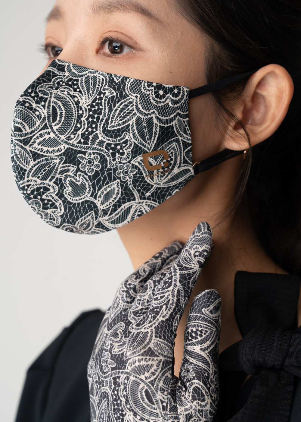 Antiviral Reusable TXM99 InnoShield Mask  – Modish Lace Onyx