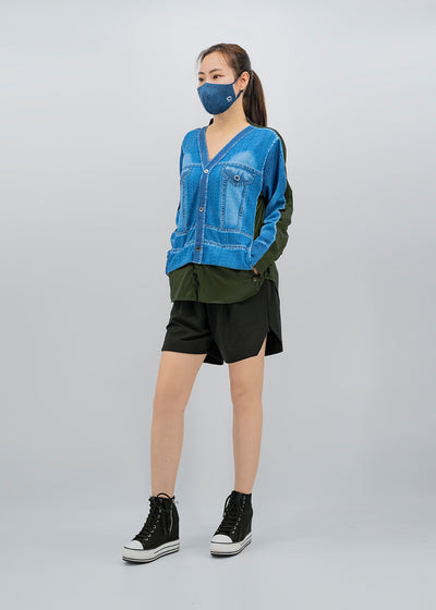 銀織滅毒 Soft & Glazed Contemp Cardigan – Denim