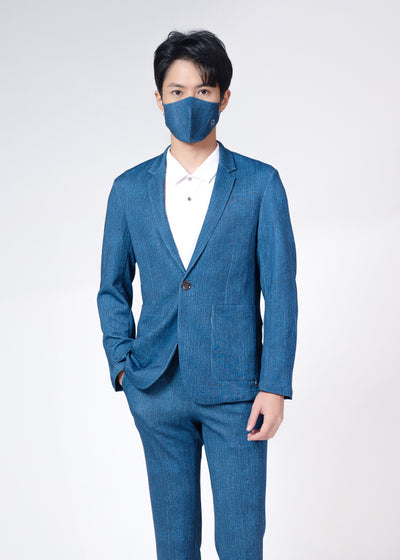 男裝銀織滅毒 單扣西裝外套 – Denim 系列