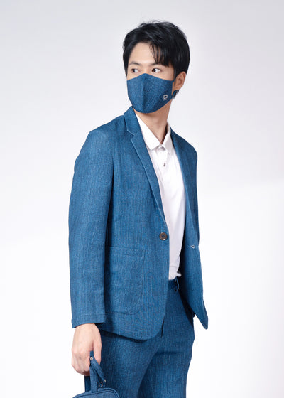 男裝銀織滅毒 單扣西裝外套 – Denim 系列