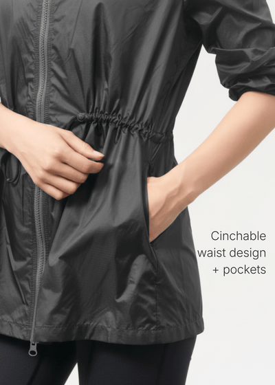 Unisex Antiviral Glazed Packable Cinch-waist Jacket