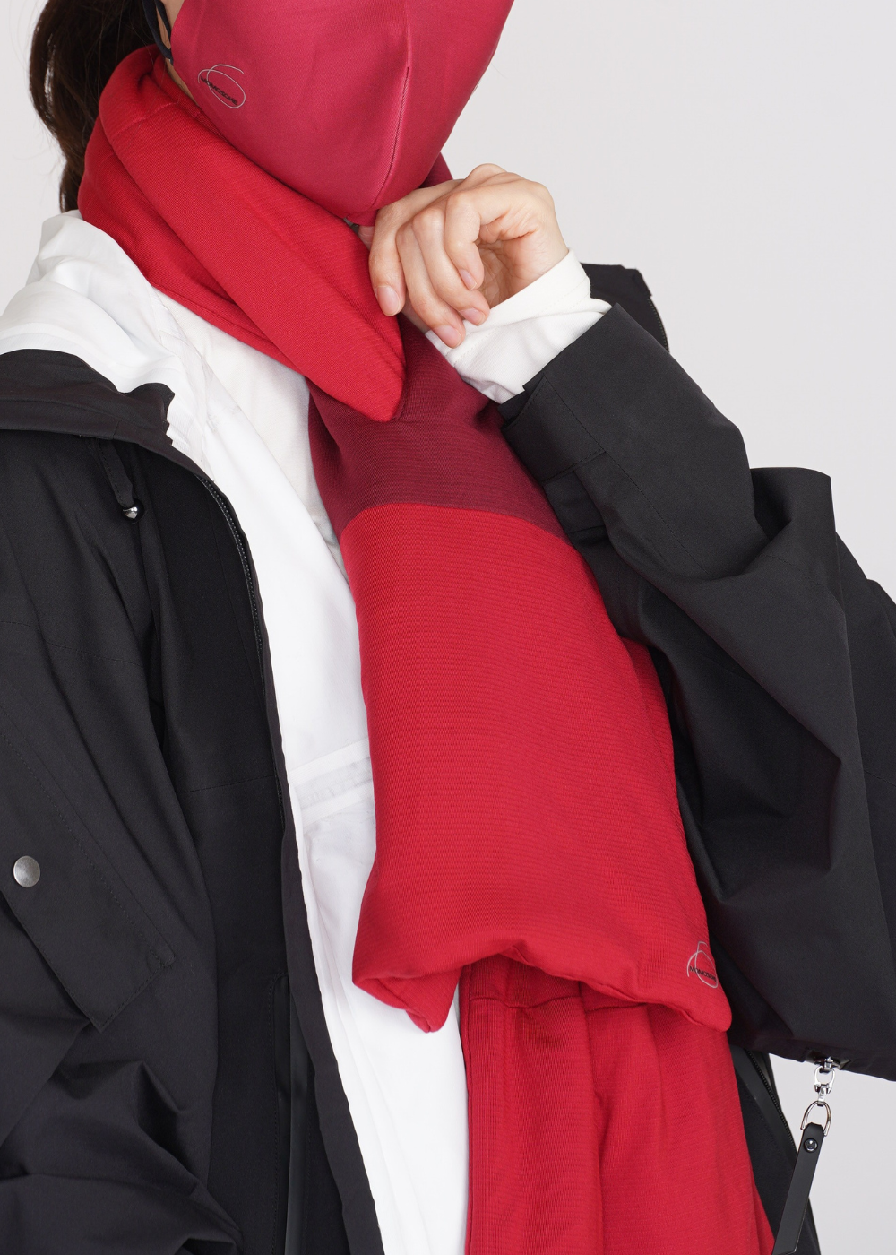 MMZ Vertex Chiffon 2-tone Keyhole Scarf