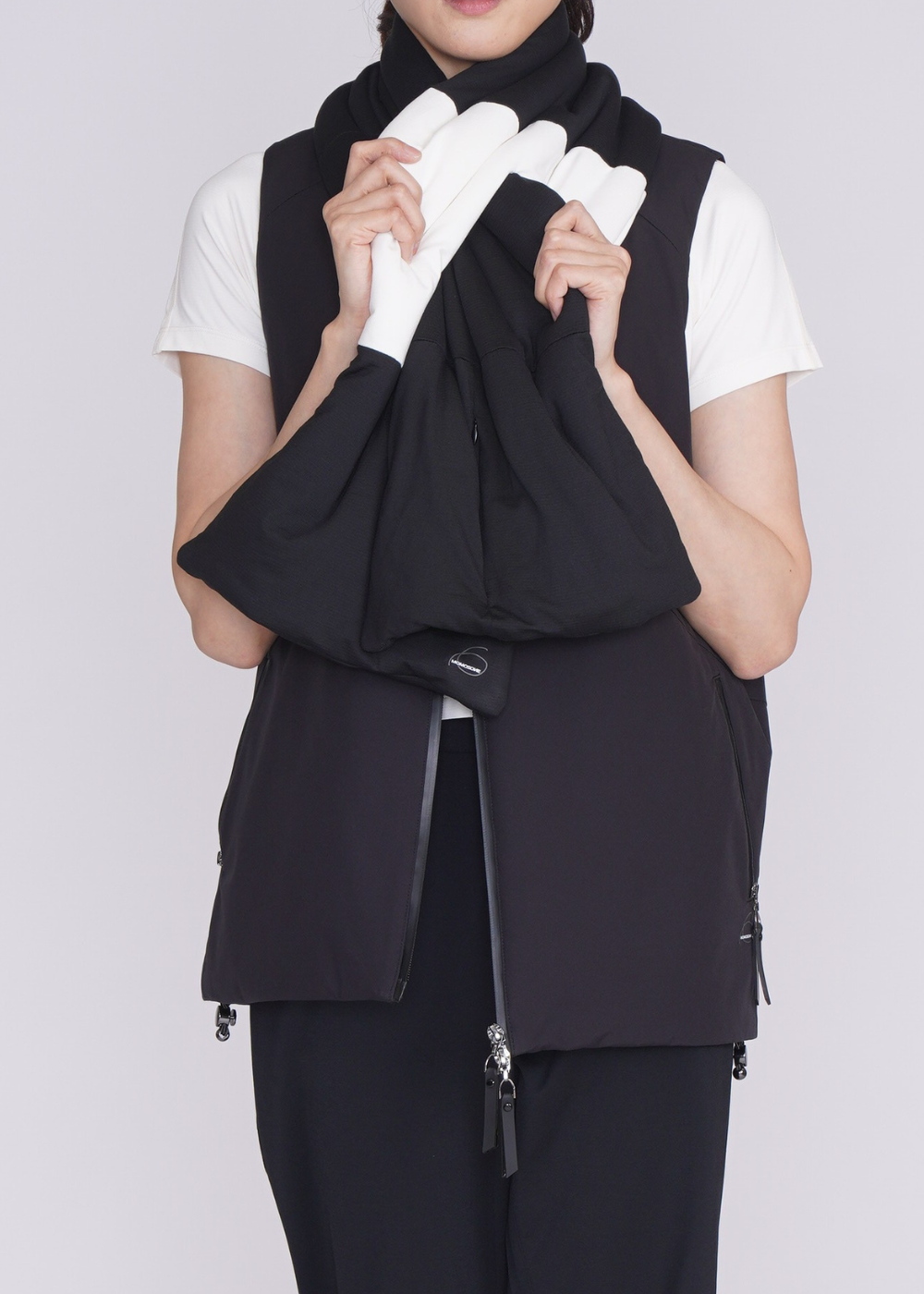 MMZ Vertex Chiffon 2-tone Keyhole Scarf