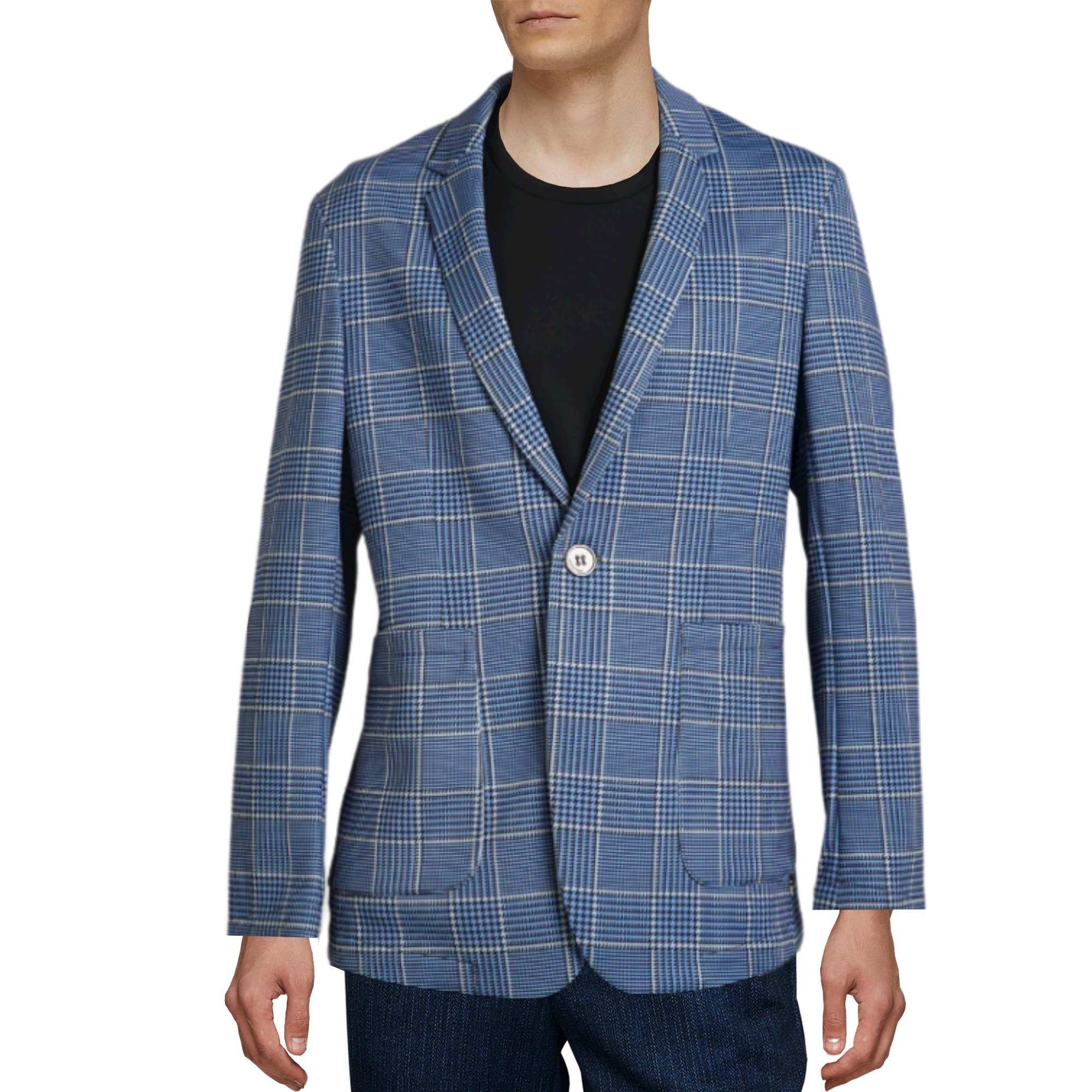 M's Vertex One Button Blazer – Checker Collection