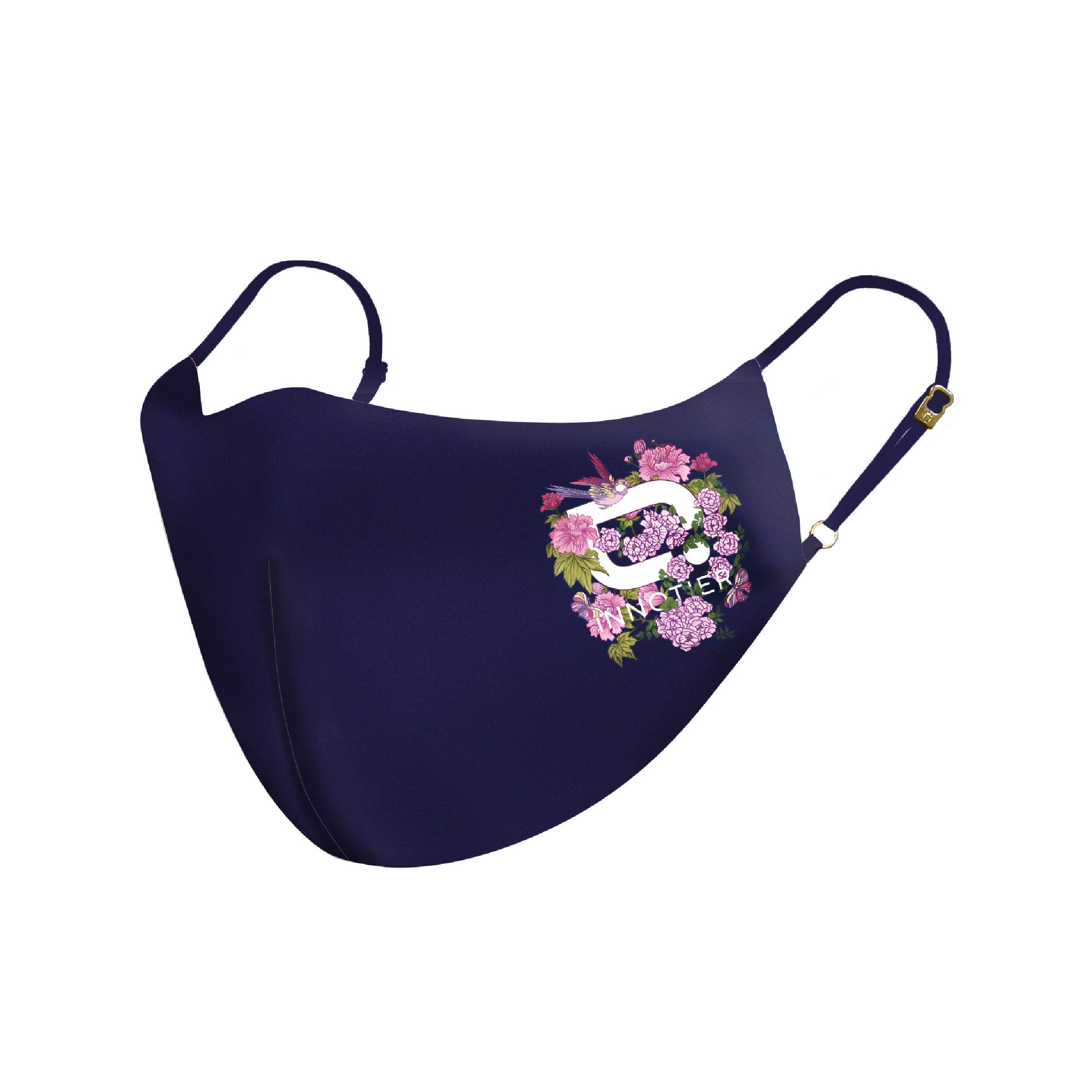 Antiviral Reusable TXM99 InnoShield Mask – Navy Mono-Blossom