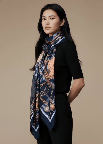 銀織滅毒 雪紡三角披肩