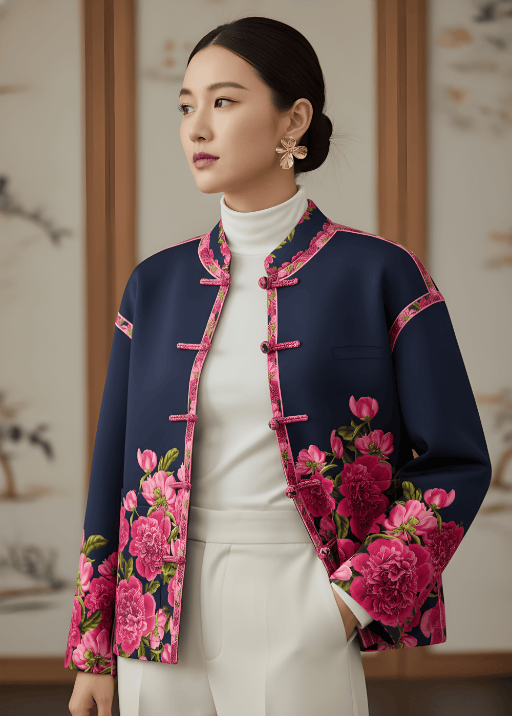 銀織滅毒 寬鬆中式外套