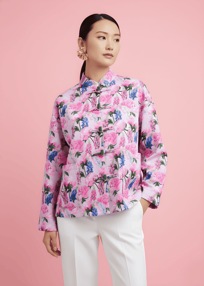 Antiviral Boxy Chinese Blazer -  with Jade buttons