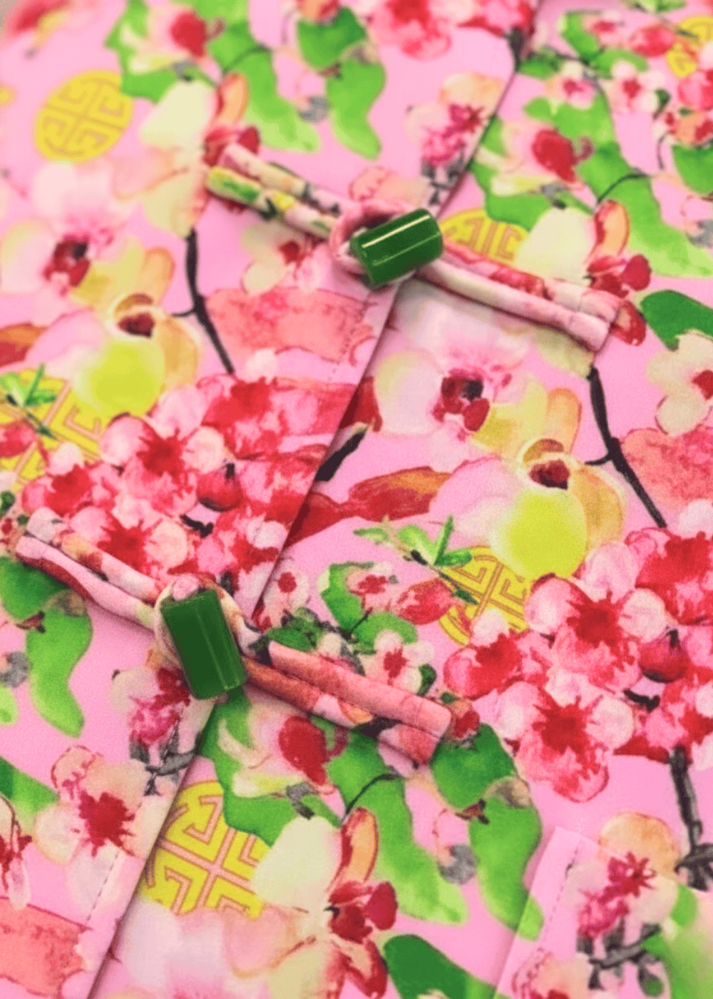 銀織滅毒 寬鬆中式外套 - 玉石紐扣