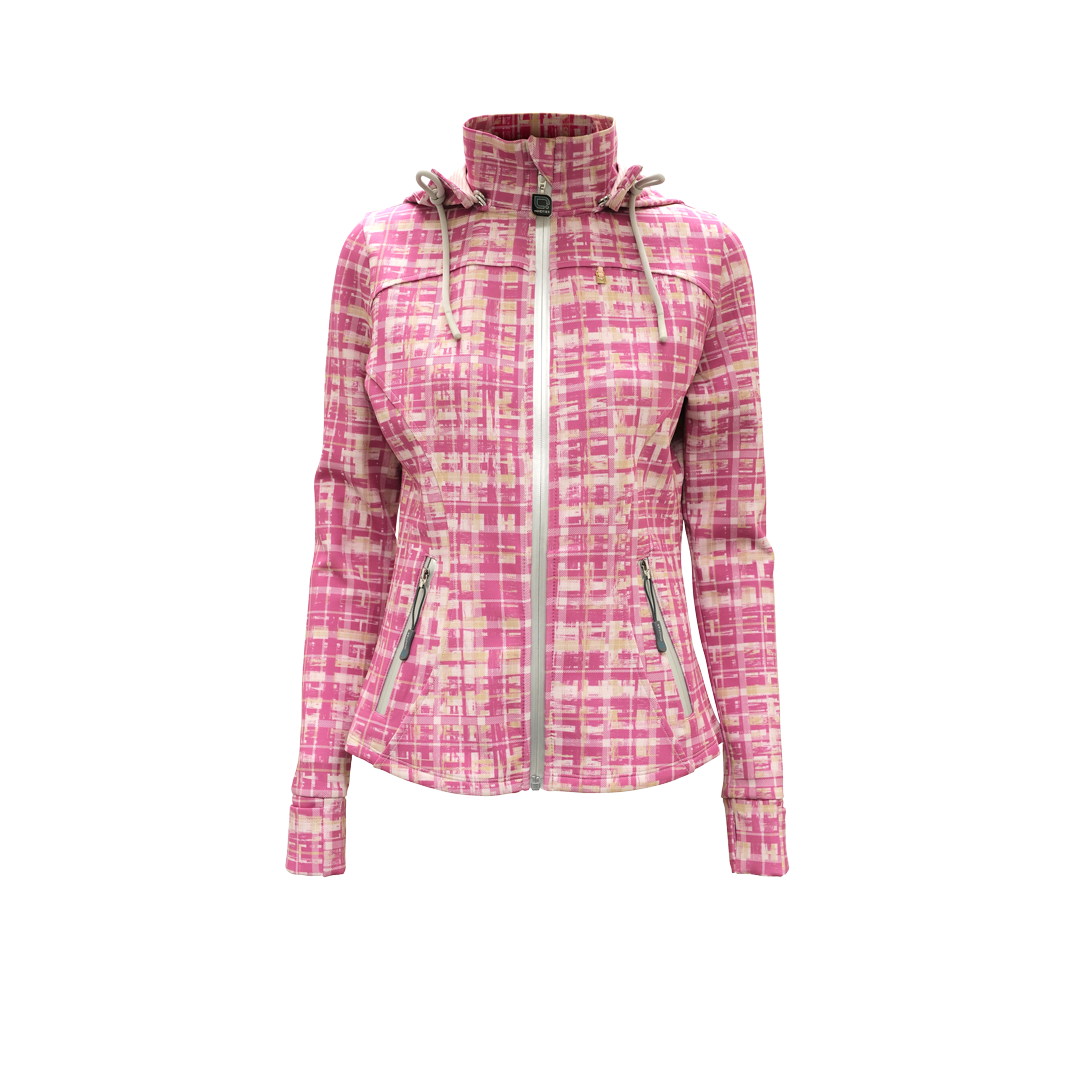 W's Vertex Jacket - with hood - Pink Check