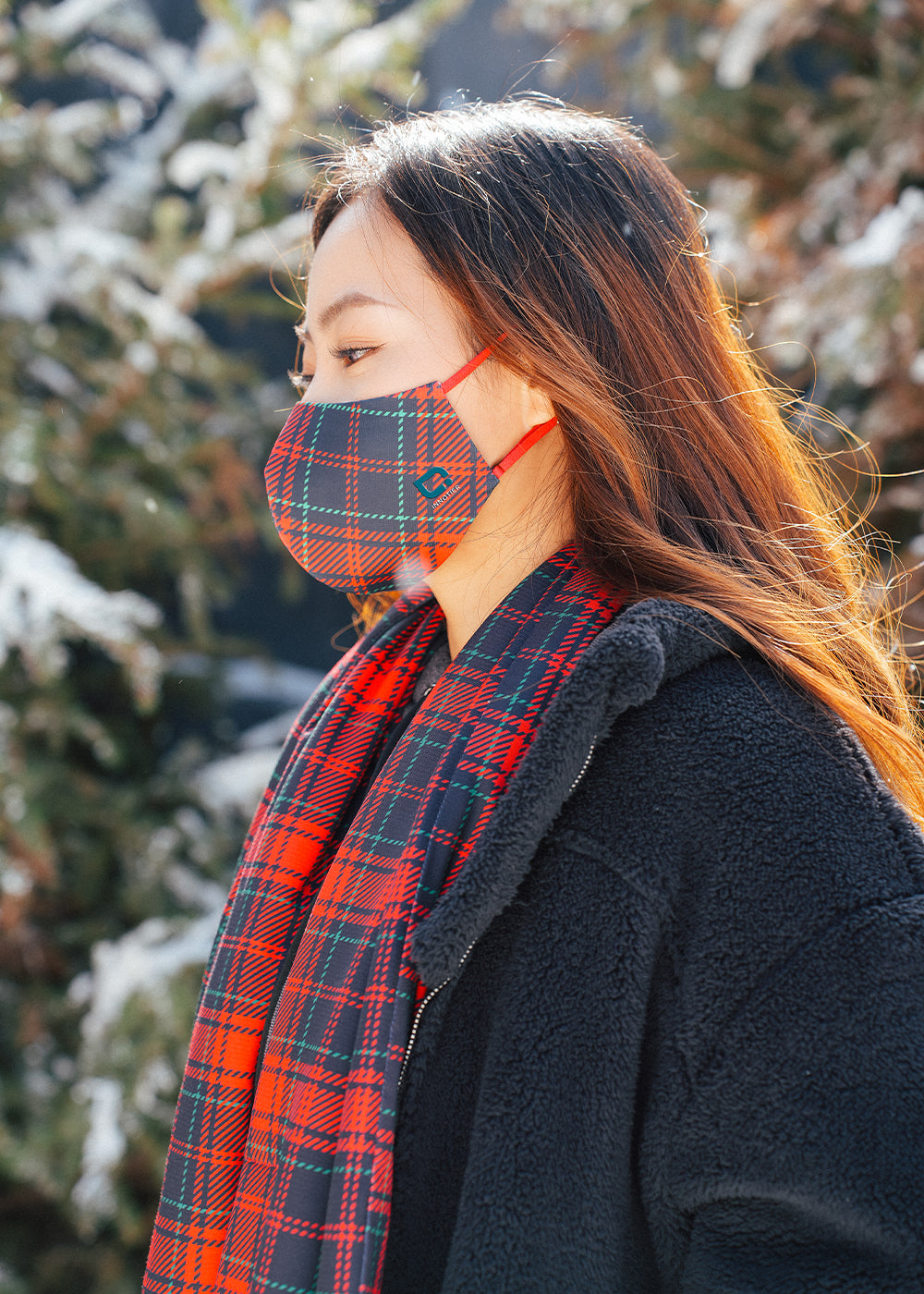 Antiviral Reusable TEM95+ ECO Series Mask — Red Tartan